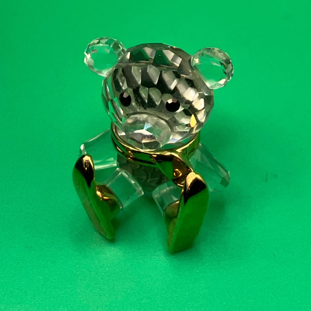 Vintage Swarovski Crystal Ski Teddy Bear w/ Bonus Earrings